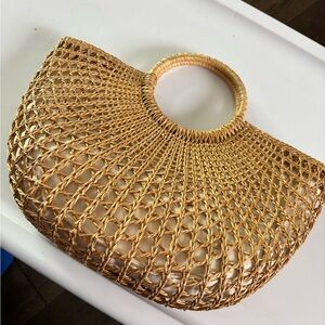 Chic Tan Woven Tote Bag